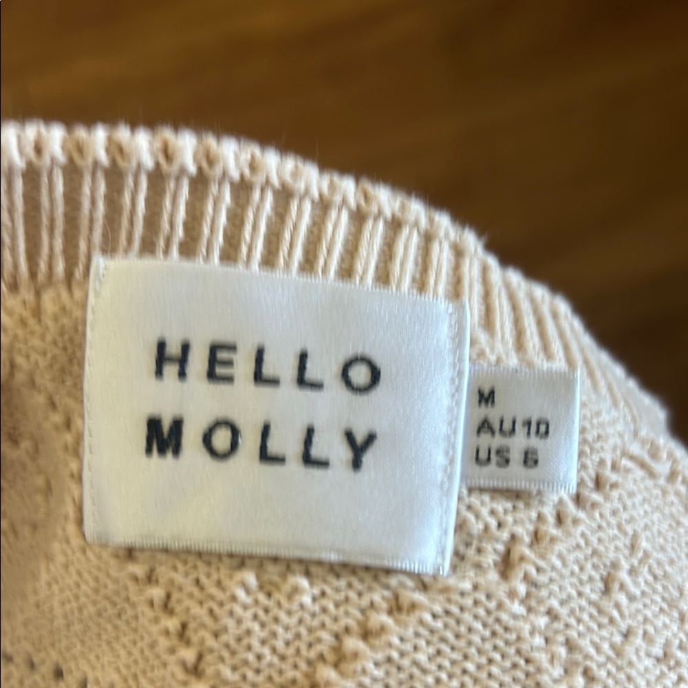 Women’s HELLO MOLLY Venus Cream Knit Dress Size 6 - Picture 7 of 9